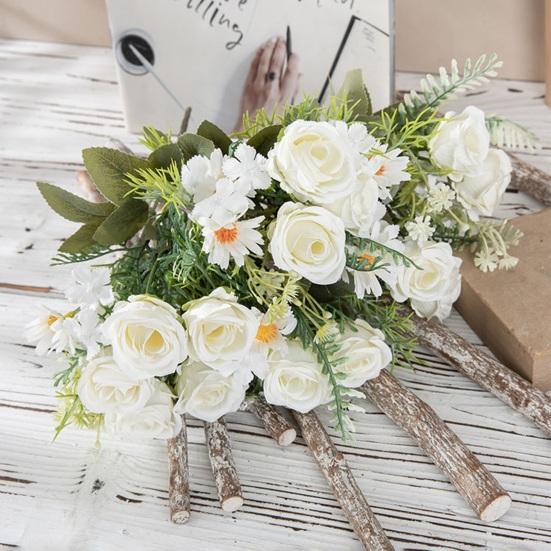 Красивый Искусственный Букет Многослойными Лепестками Красочные Декоративные