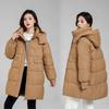 Long Parka Coat Autumn Winter Down Cotton Jackets for Women Standing Collars Detachable Hats ThickWarm Winter Coats Top