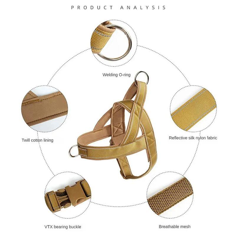 M-Современный-Нейлоновый Прочный Собачий Шлейф Без Тяги Шлейф для Питомца С Ручкой Светоотражающий Тренировочный Шлейф Для Маленьких Средних Больших Собак