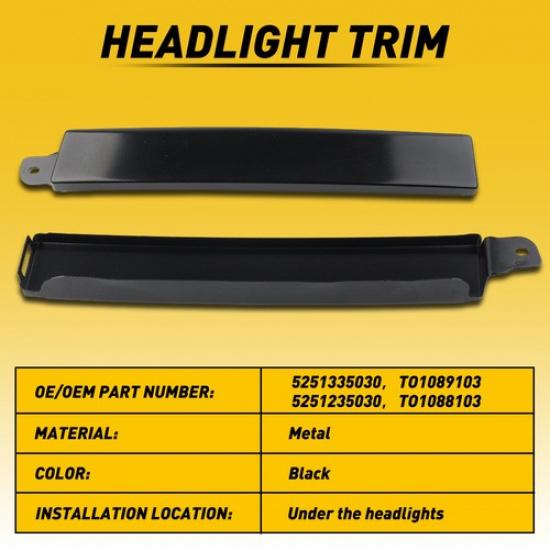 Front Headlight Lamp Filler Molding Trim Panel Kit 06-09 for Toyota 4Runner USA