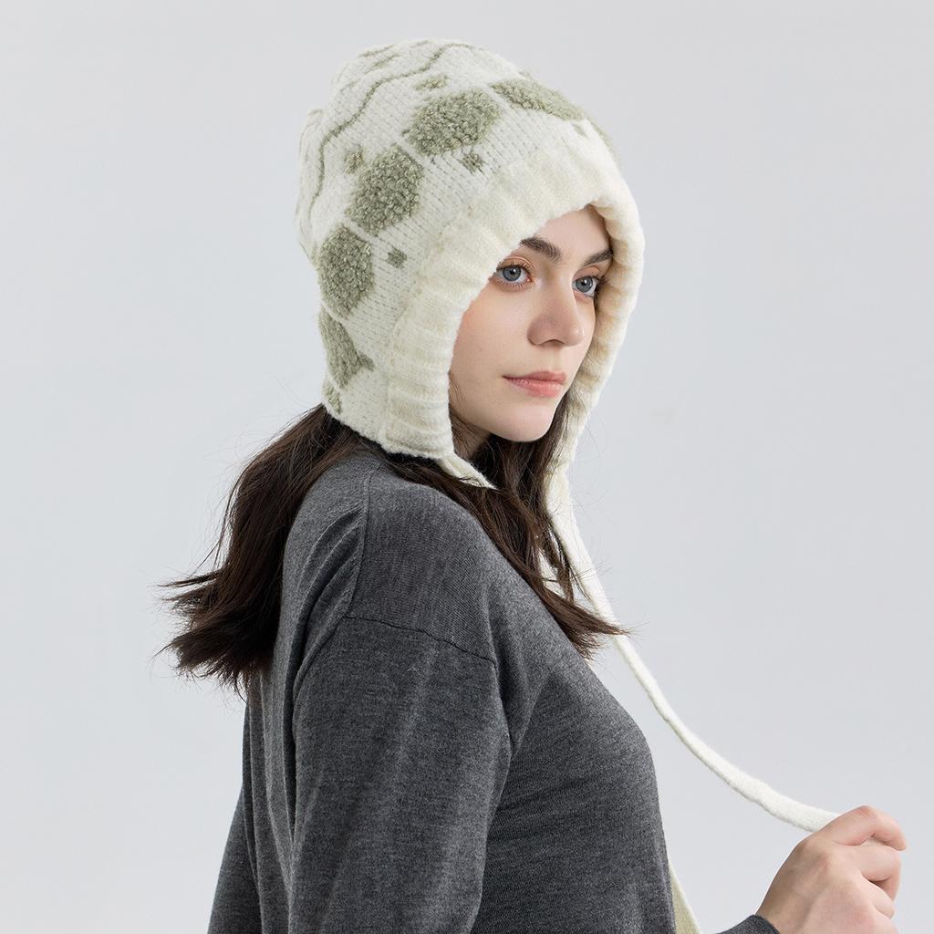 DIMANAF Зимняя Осенняя Женская Шапка Цветочная Толстая Вязаная Шапка Новая Леди 2025 Мода Толстая Теплая