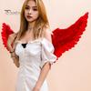 Halloween Cosplay Angel Wing Prop with Elastic Band Goose Feather Bright Colors Good Detail Stage Show Performance Role-Playing Party Dance Fake Wing