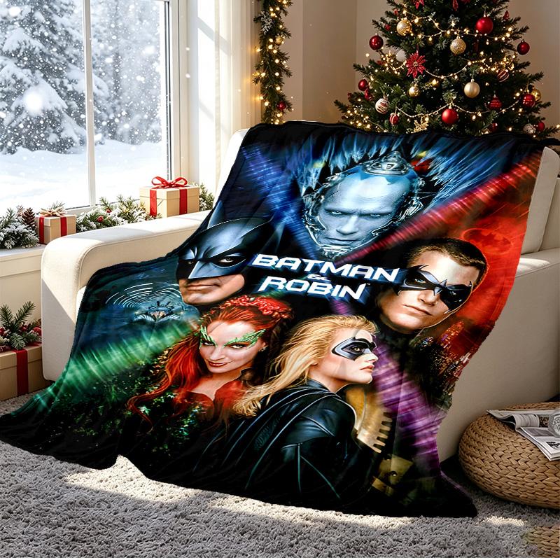 Batman Pattern Blanket for Home Decoration, Bed, Sofa, Car Travel, Camping, Suitable for All Seasons, Birthday Christmas Gift