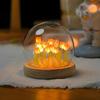 Tulip LED Night Light, Crystal Ball Table Lamp, Decorative Artificial Flowers, Soft Glow Glass, Living Room Lights, Ideal for & Gifts - 8 Cm,