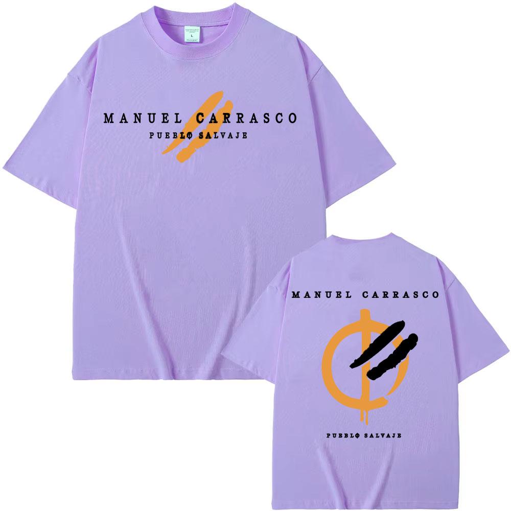 Rapper Manuel Carrasco Pueblo Salvaje Printed T Shirt Men's Clothing Fashion Hip Hop Street T-shirts Cotton Casual Loose T-shirt