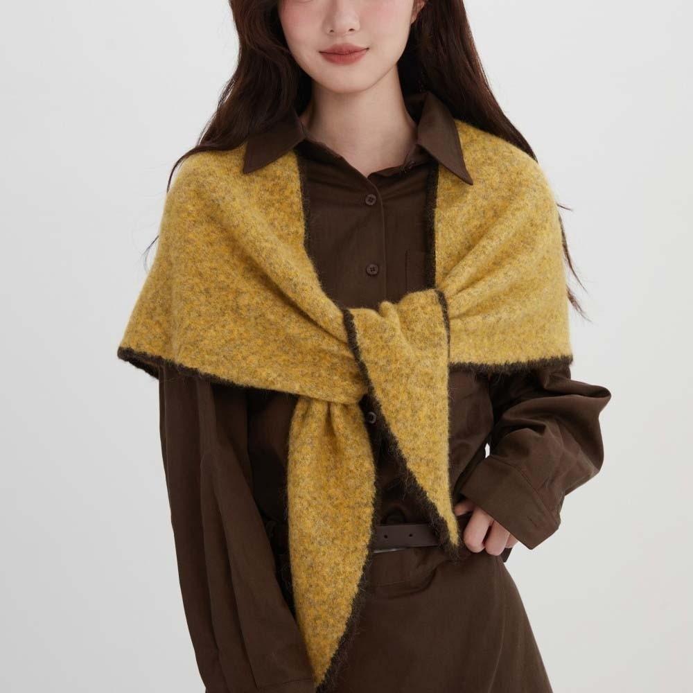 Premium Triangle Scarf Solid Color Winter Scarf Neck Warmer Wool Head Wrap Chilly Days