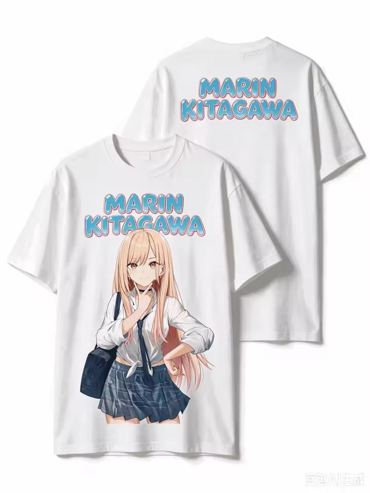 Summer Hot‑Sale Marin Kitagawa Graphic Print Unisex Fashion Hip‑Hop Street‑Style Loose Casual T shirt