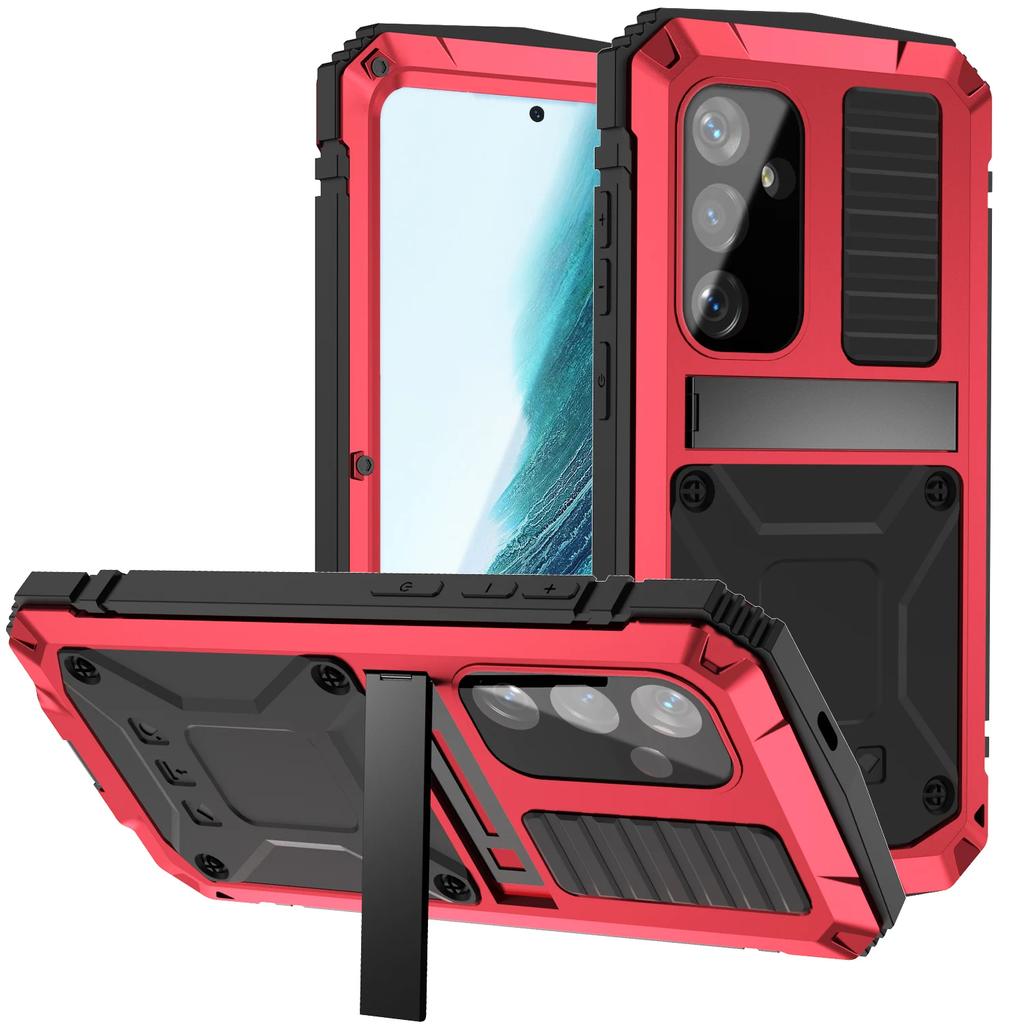 For Samsung S25FE S25 Ultra S25 Edge S25 Plus Metal Case Glass Screen ProtectorAluminum Heavy Duty Shockproof Cover