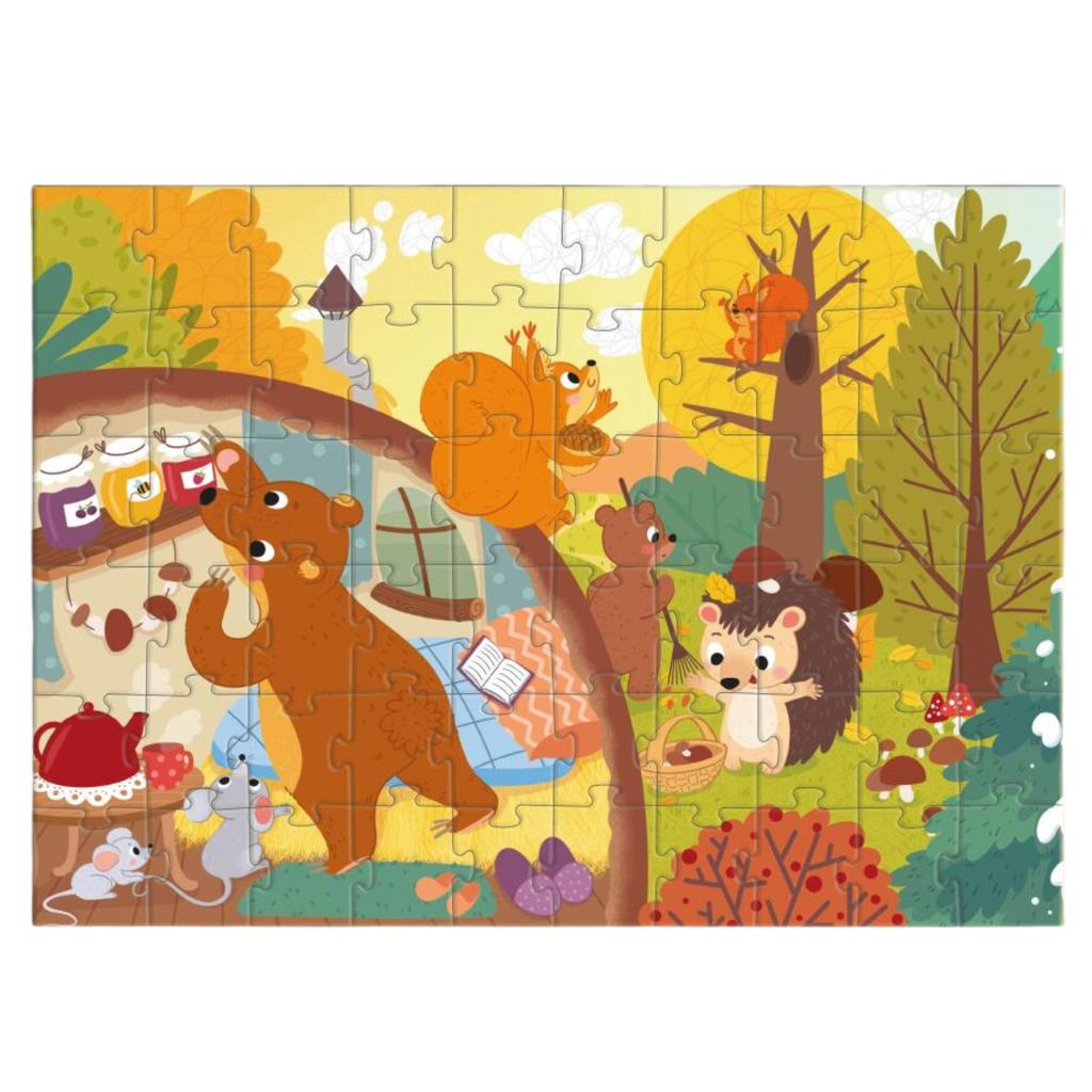 Puzzle Czas Zbiorów 60 Elementów Jesienna Układanka Zestaw Dla Najmłodszych