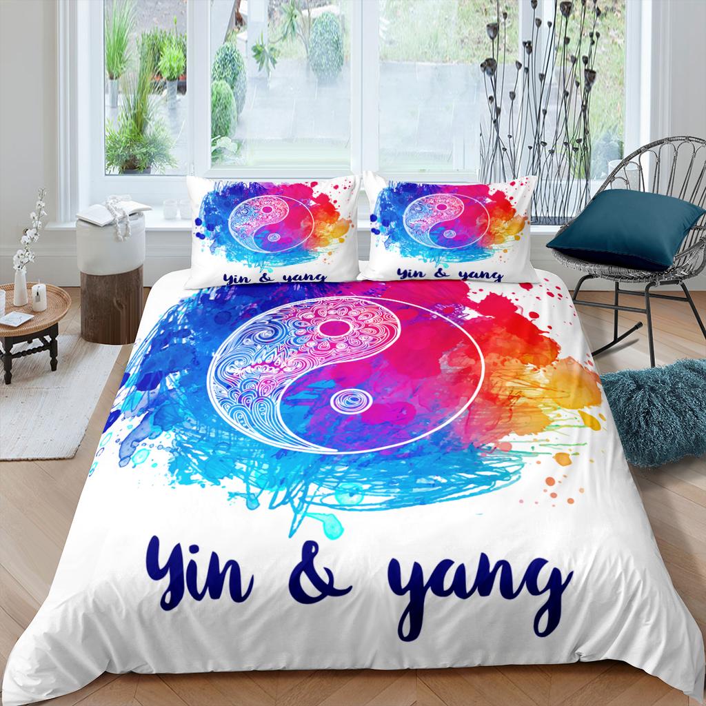 Комплект пододеяльника с принтом Инь и Ян 3D-принт Сплетни для детей, подростков, взрослых Покрывало для одеяла Королевского размера Комплект постельного белья из полиэстера