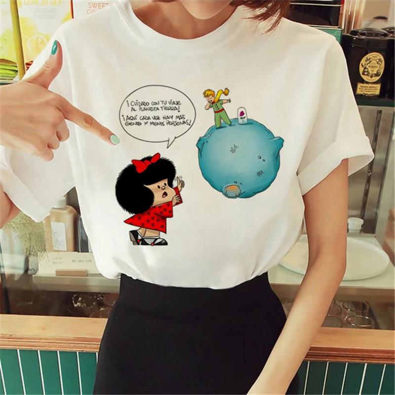 T Shirt Anime Women's T-shirt Short Sleeve The Little Prince Tee Women Harajuku Tshirt Girl Clothing