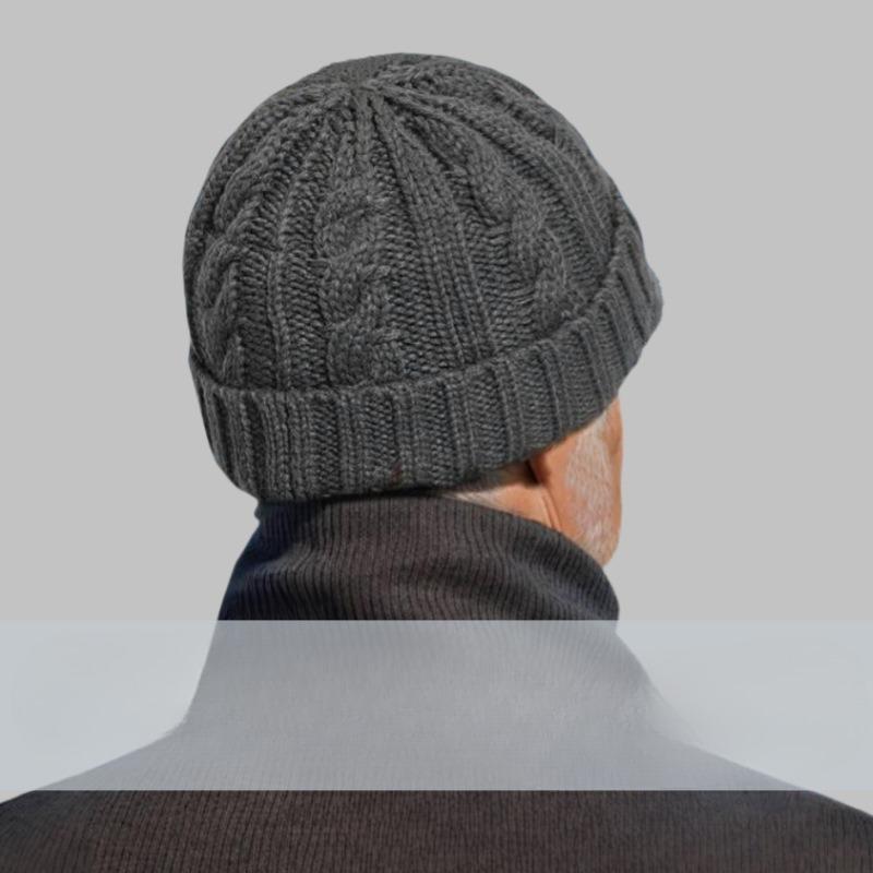 Men's Knitted Hat with Warmth and Thick Velvet, Short Eave Duckbill Cap, Ear Protection, and Woolen Hat