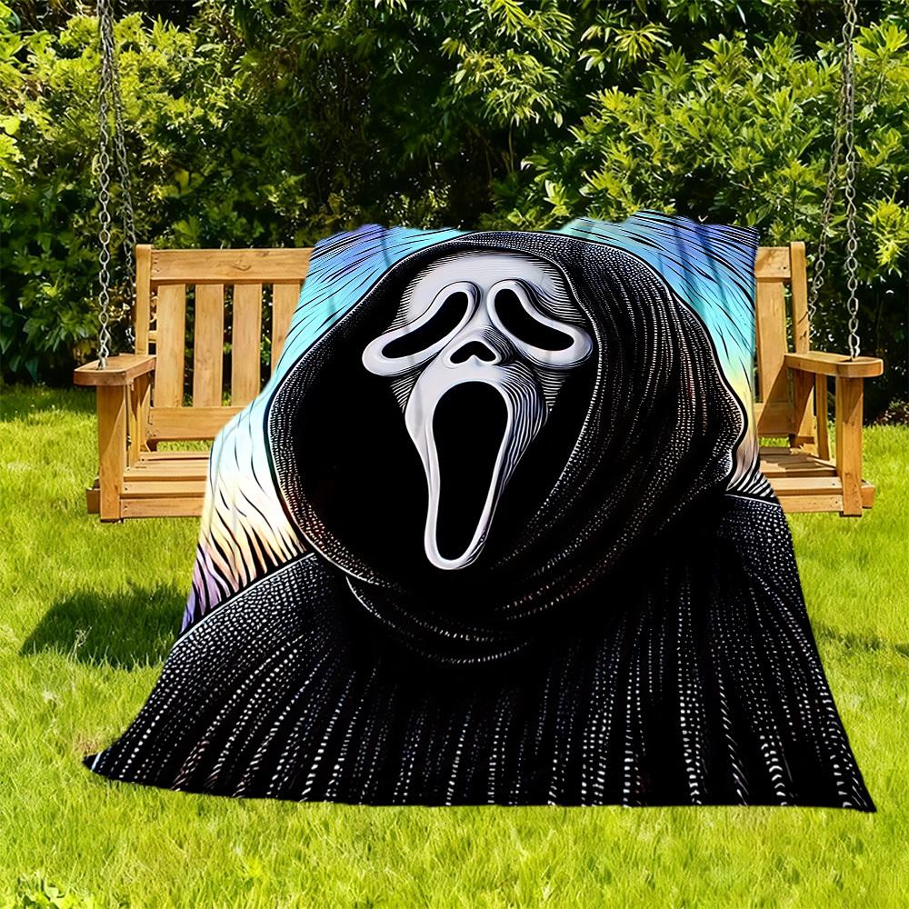 1 шт. Плед Scream для улицы, легкий, фланелевый, мягкий и теплый, для использования в любое время года, для дивана, улицы, кемпинга, гостиной, офиса, стула