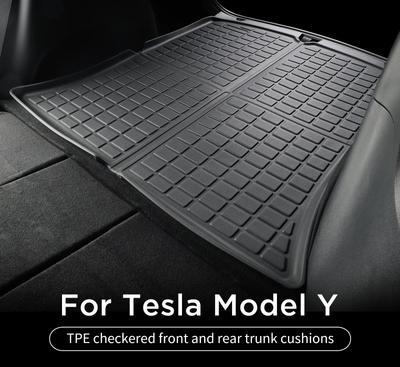 Для Tesla Model Y 2021-2025 Задний коврик багажника Задний защитный вкладыш для груза Всепогодный Черный Аксессуары для интерьера автомобиля