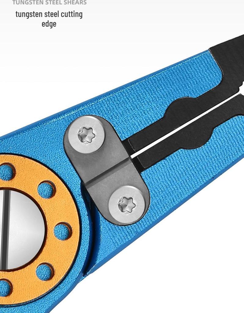 Aluminum Multifunctional Folding Fishing Pliers with Fish Gripper & Long Needle Nose