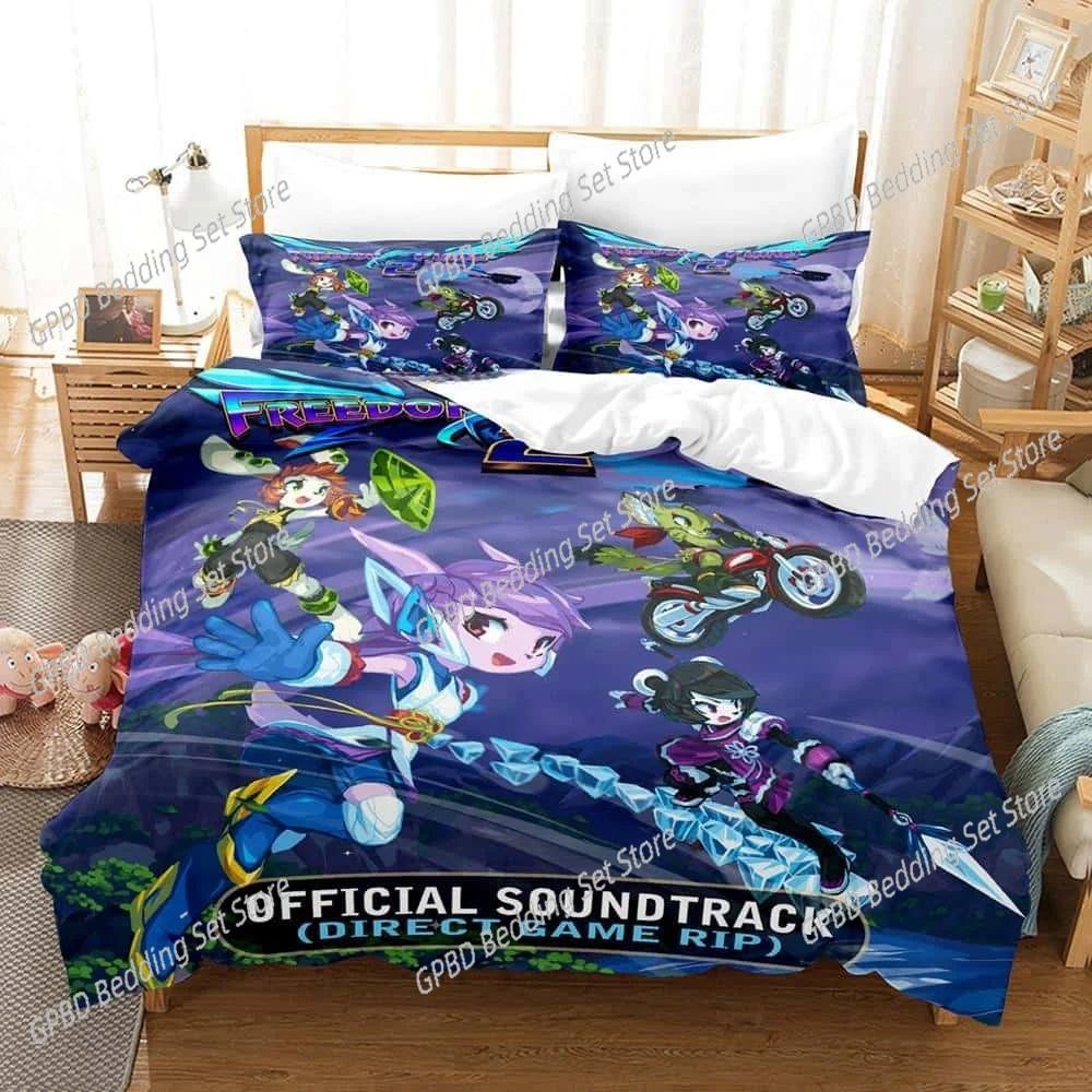 Новый Игровой Набор Постельного Белья Freedom Planet 3D Пододеяльник Наволочки Односпальный Двуспальный Полный Queen King Размер Домашний Декор Одеяло Подарок Мальчикам