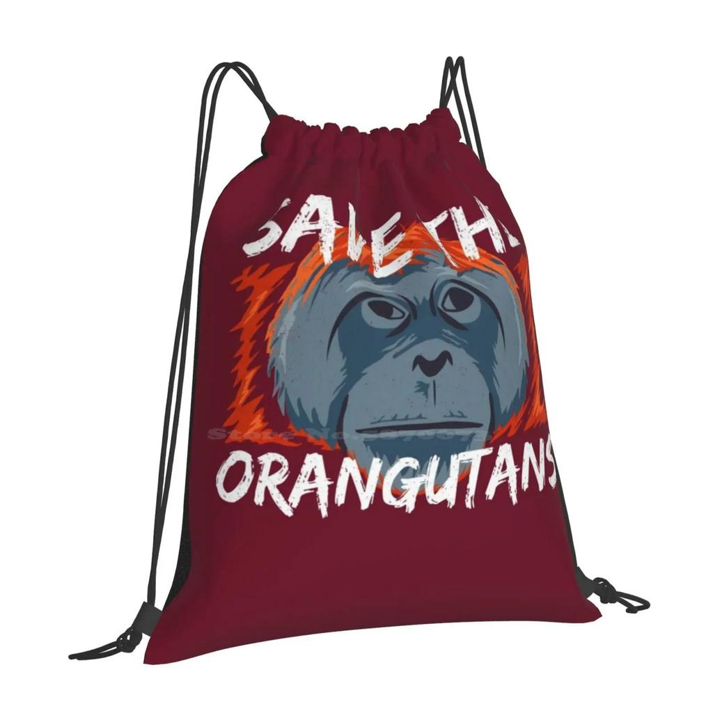Save The Orangutans-Orangutan Conservation Pattern Design Bagpack School Bags Primate Save Orangutans Save The Orangutan Save