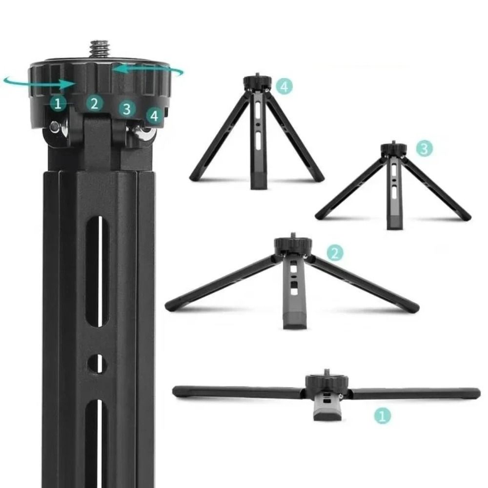 1/4 inch Screw Desktop Stand Tripod Aluminum Alloy Selfie Stick Webcam Tripod Vlogging