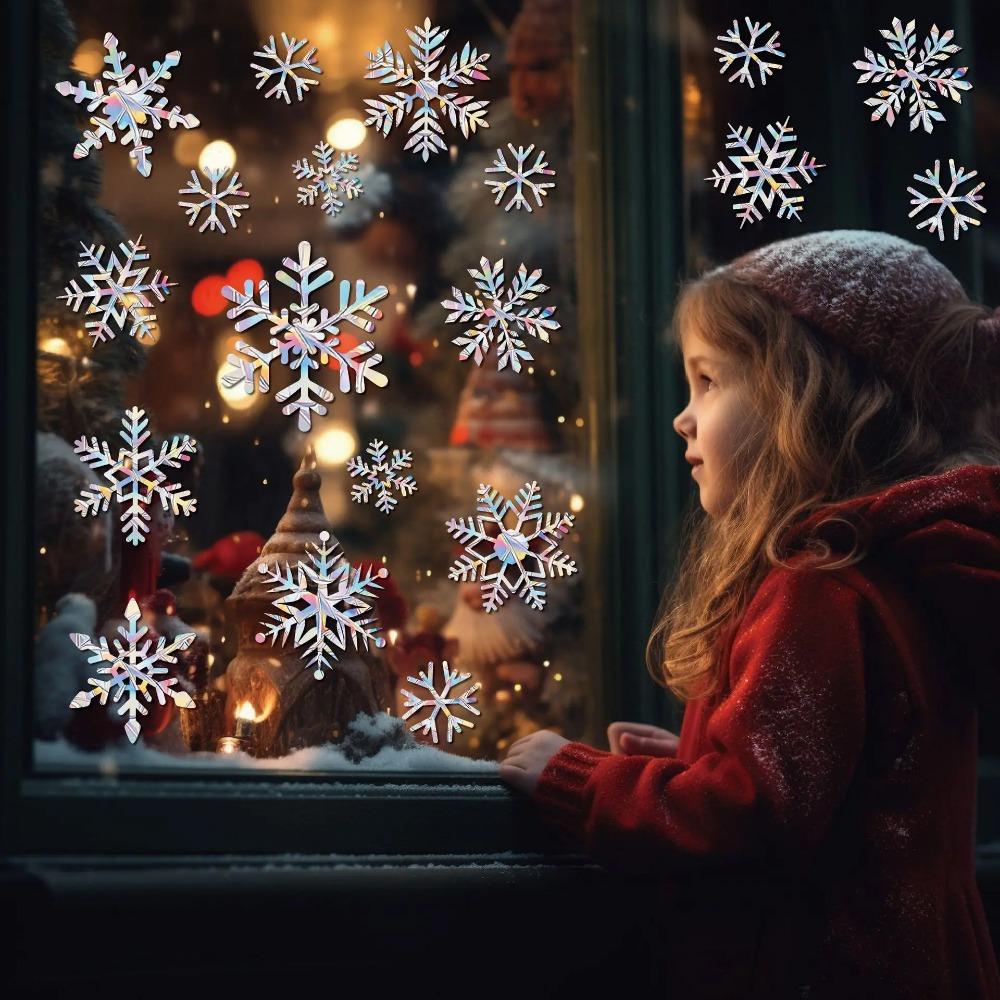 Christmas Rainbow Prism Static Cling Glass Stickers PVC Halloween Window Stickers Sun Catcher Decorative Films