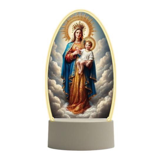 Guadalupe Virgin Prayer Lamp USB Powered Warm Light Soft Glow Catholic Night Light LED Religious
