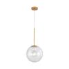Decorative Pendant Lamp E27 1x23W In Glass and Gold Metal