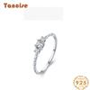 Tancise Classic 925 Sterling Silver Zircon Ring Ladies Jewelry Wedding Promise Party Gift