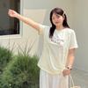 Large size women's age-reducing lace shawl T-shirt women's summer new printed short-sleeved top 222174