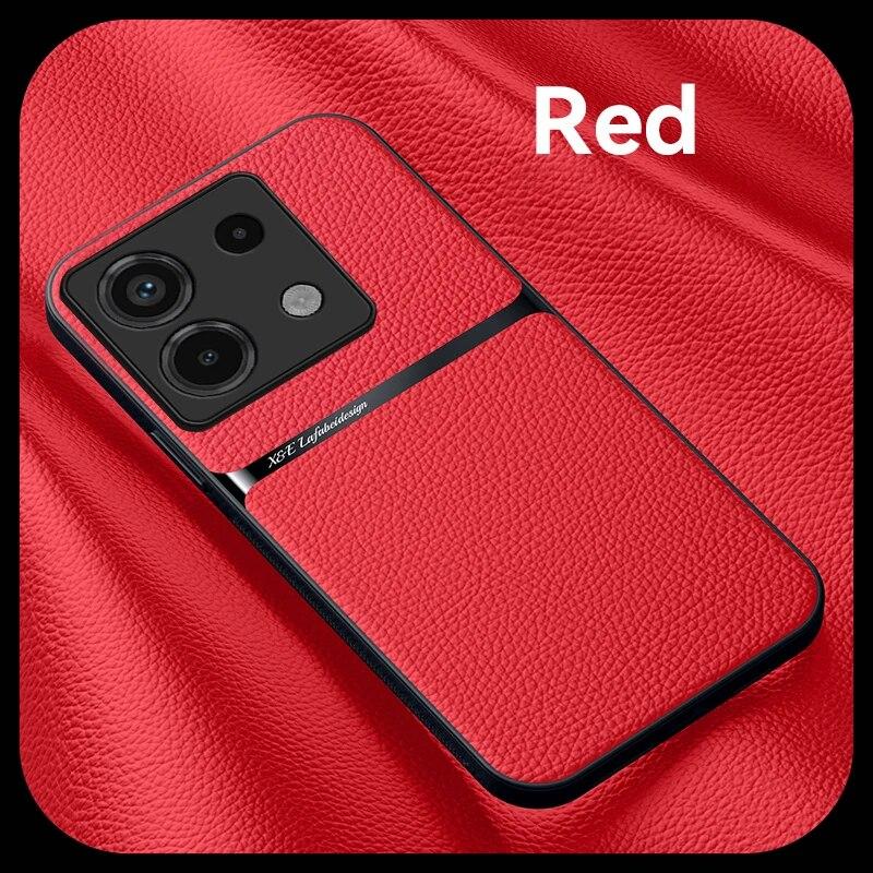 Автомобильный кожаный чехол с магнитным держателем для Xiaomi Redmi Note 13 Pro 5G, мягкий силиконовый противоударный чехол Redmy Note13 Pro Plus Pro +