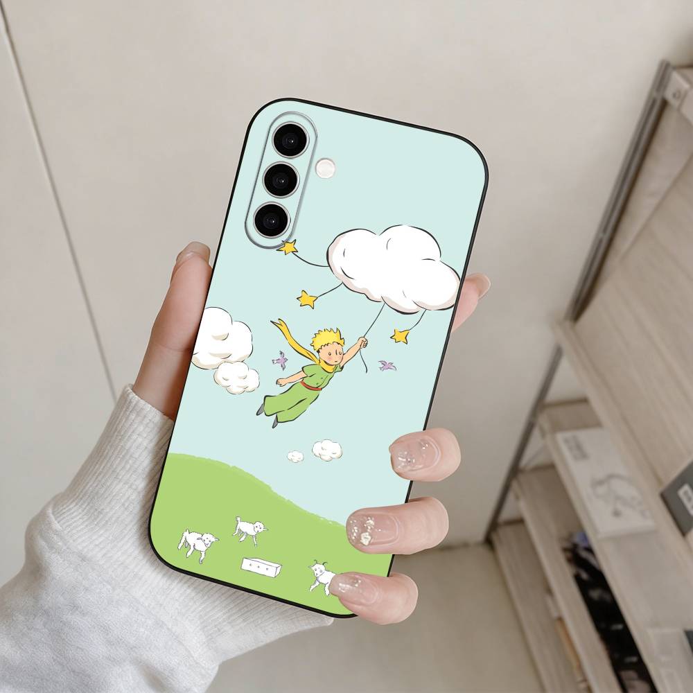 Чехол для телефона Маленький принц Для Samsung Galaxy A73,A72,A71,A70,A53,A52,A51,Другие Мягкий черный чехол