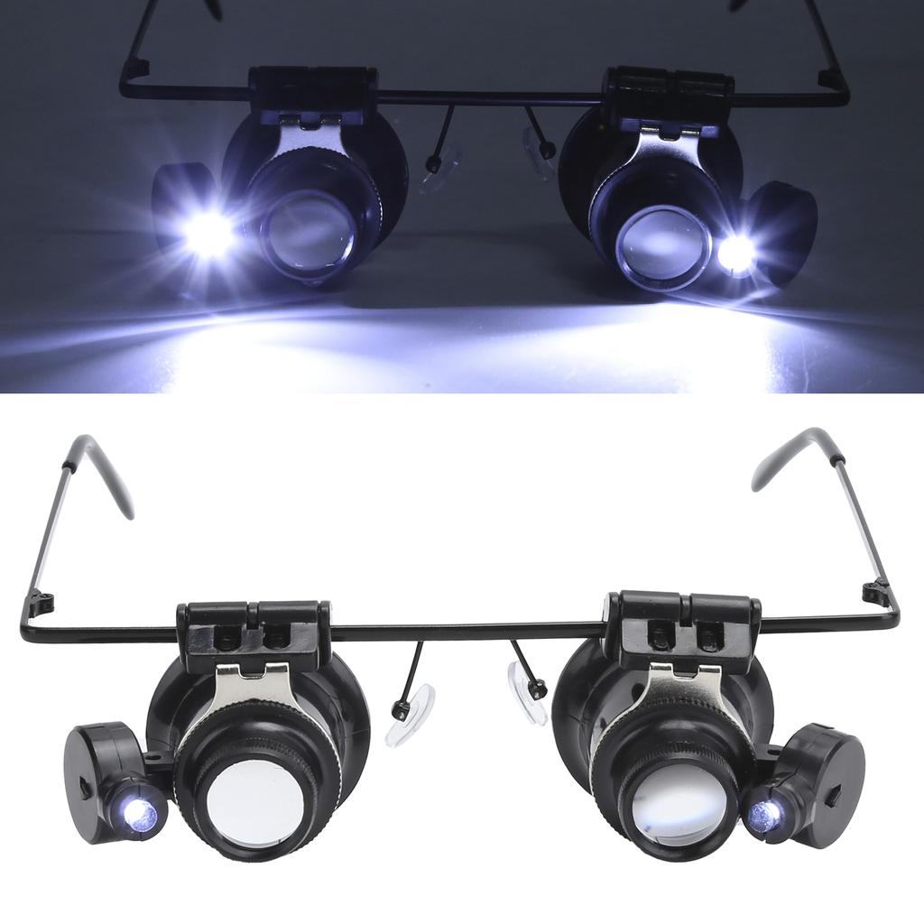 Тип очков: лупа с двойной линзой и 2 светодиодами для ремонта электроники, ювелирных часов