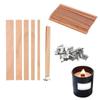 40pcs Wooden Candle Wick Set With Clip Base Candle Wicks for DIY Paraffin Candle Jar Making Candle Making Supplies