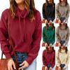 Women's Fashion Casual Long Sleeve Solid Color High Neck Drawstring Sweatshirt