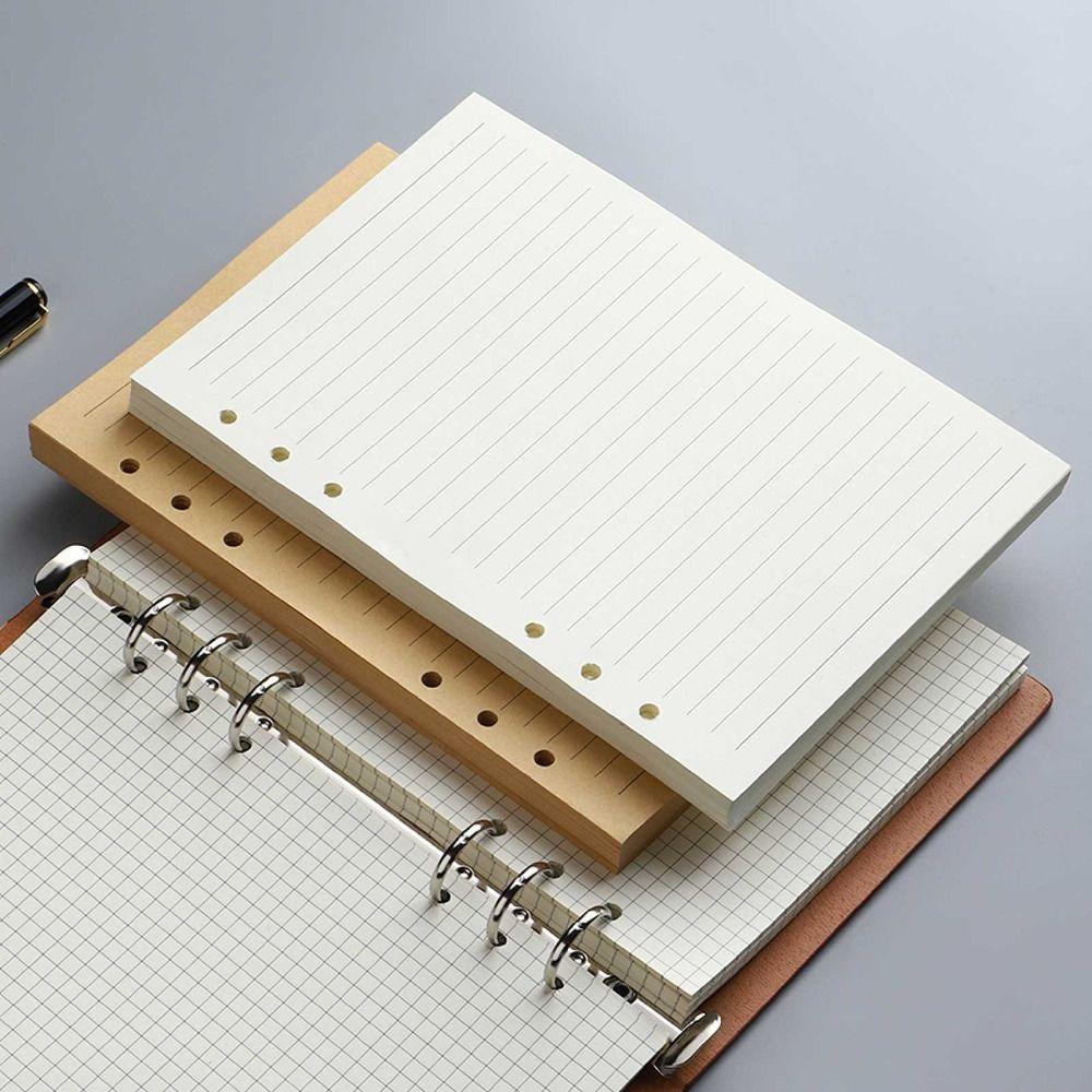 80Sheets Horizontal Line/Blank Loose Leaf Paper Kraft Paper 6-hole Binder Inner Page Students
