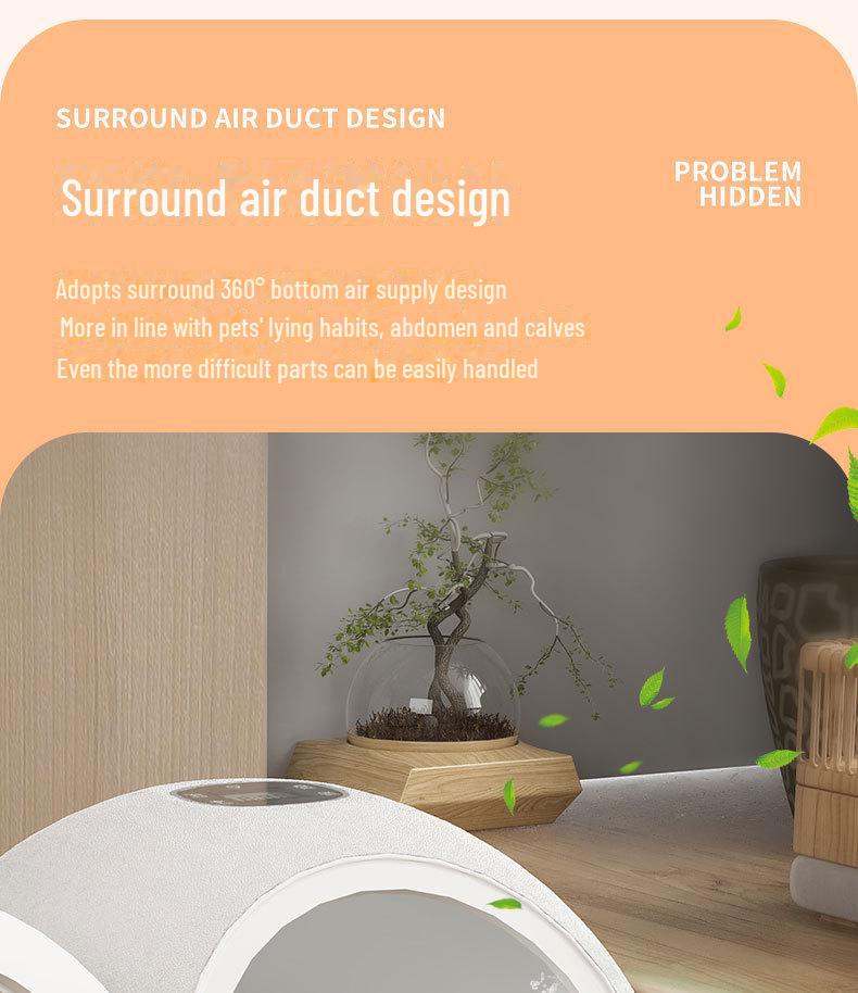 Бесшумная сушилка для домашних животных: Автоматическая стерилизация и сушка для мелких кошек и собак