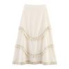 European and American French women's fashion holiday style fringed decorative suspender skirt two-piece set