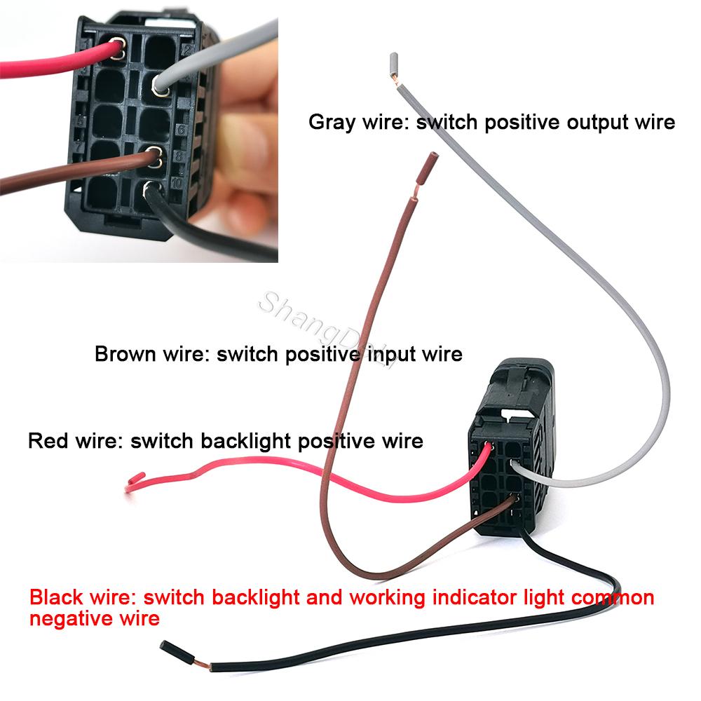 1PC Car LED Light Fog Light DRL Power Switch Button with Wire for Mitsubishi Fuso