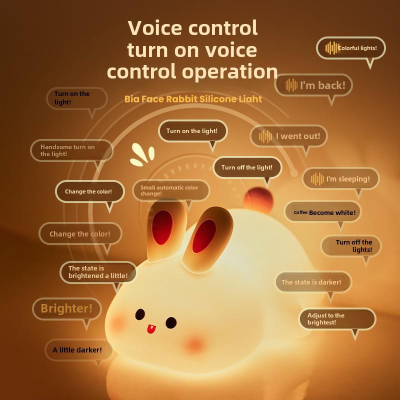 Силиконовый ночник в виде кролика - креативный прикроватный и сенсорный светильник для детей, идеальный подарок или декоративное украшение