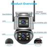 4K 8MP Dual Lens Dual Screen PTZ Camera Wifi IP Camera 8MP HD Security CCTV Video Survival Camera Auto Tracking iCsee P2P