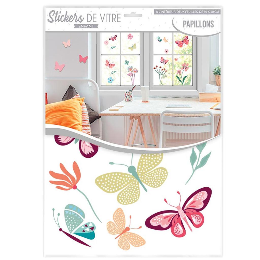 Les Trésors De Lily [A2897] - Наклейки на окна разноцветные «Бабочки» - 40х30 см. (2 штуки)