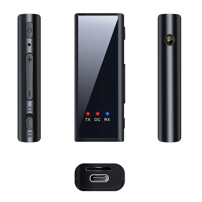 Новый Bluetooth 5.4 аудио передатчик приемник 3.5 мм AUX стерео музыкальный беспроводной адаптер с микрофоном поддержка TF карты воспроизведения для автомобиля ТВ ПК