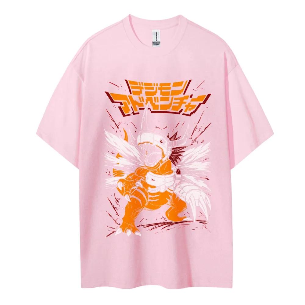 Digimon Cotton Unisex Round Neck Anime TShirt Mens and Womens Boys and Girls Summer Fashion Breathable Street TShirt