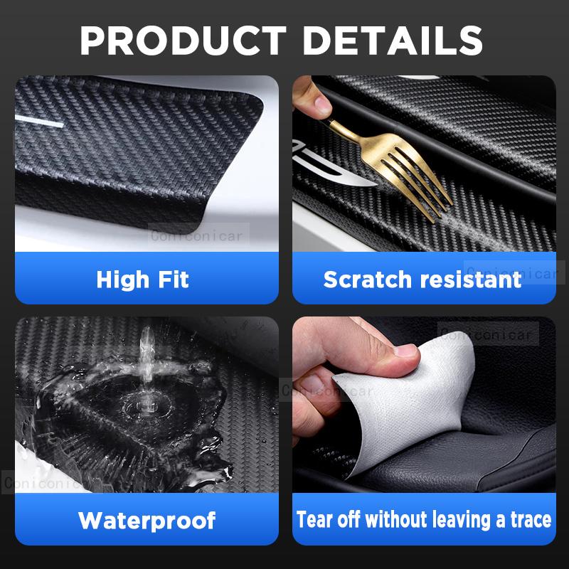 For Toyota Corolla CROSS Car Door Sill Sticker Protector Decorate  -2024 Waterproof Threshold Strip Dust Pad Accessories