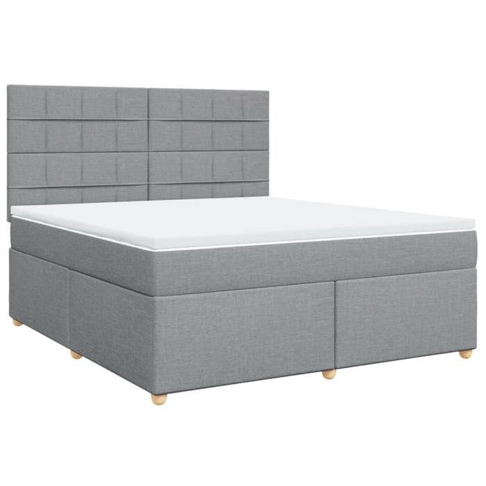 Maison Exclusive - Sommier à lattes de lit avec matelas Gris clair 180x200cm Tissu