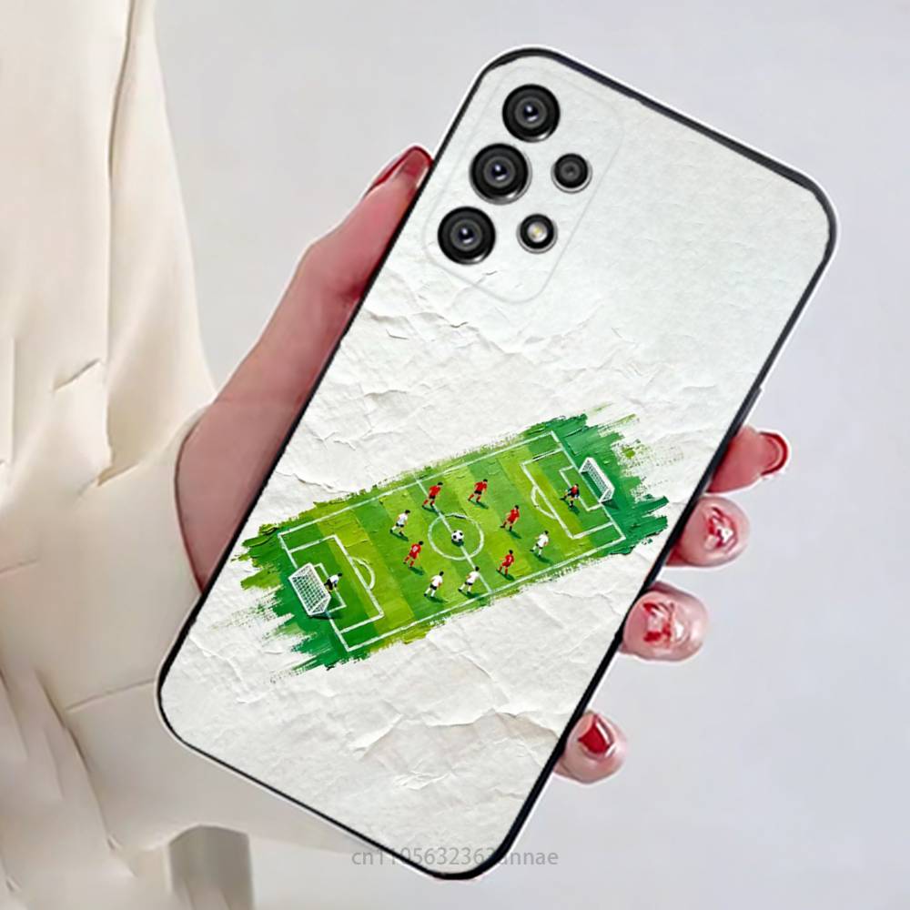 Чехол для телефона Fire Football Soccer ball для Samsung Galaxy A13, 21s, 22, 31, 32, 52, 53, 71, 80, A91, Мягкий черный корпус