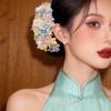 Vintage Colorful Flower Hair Stick Bohemian Fairy Side Clip Hairpin Chinese Style Thai Hair Fork Daily