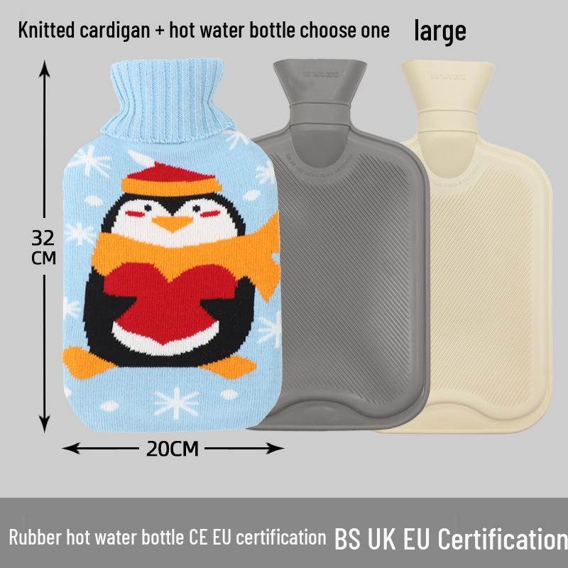 Explosion-Proof Hot Water Bottle: Rubber Design for Stomach and Feet, Long-Lasting Warmth