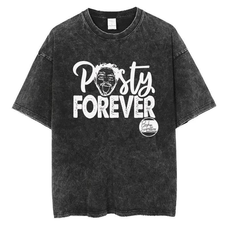 Post Malone Graphic T Shirt American High Street Fashion Men Women Hip Hop Streetwear Cotton Vintage Oversized Short Sleeve Tees