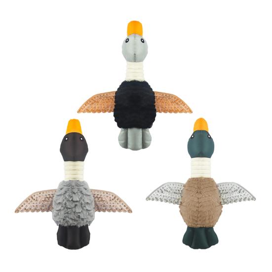 Игрушка для собаки Дикий гусь Неразрушимая плюшевая игрушка Снятие тревоги Пищащая утка Игрушка для щенка для жевания для маленьких средних больших собак Интерактивная тренировка