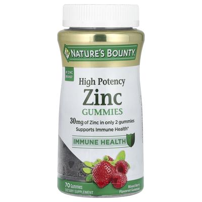 Nature's Bounty, жевательные таблетки с цинком, высокая эффективность, смешанные ягоды, 30 мг, 70 жевательных таблеток (15 мг на жевательную резинку)