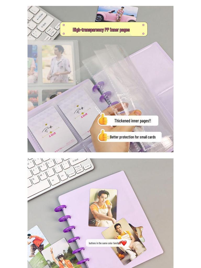 3-inch Polaroid Mushroom Loose-Leaf Album: Four-Grid Idol Card Collection